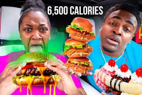 Eating The UNHEALTHIEST ITEMS On Fast Food Restaurant Menus!