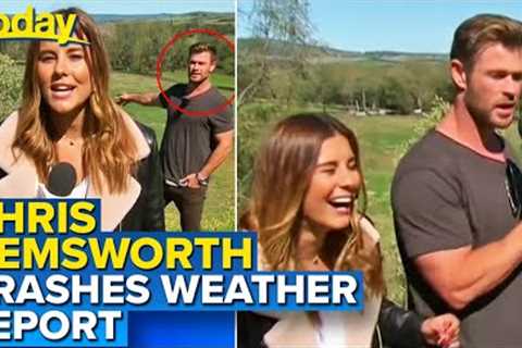 Chris Hemsworth crashes live TV weather report | Today Show Australia