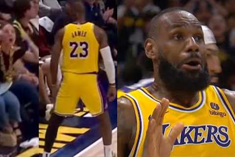 LeBron James scares courtside fan for calling him a crybaby then mocks her 😂