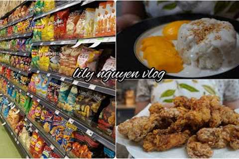 Grocery shopping | Japanese fried chicken | Mango sticky rice | having hot pot for rainy day