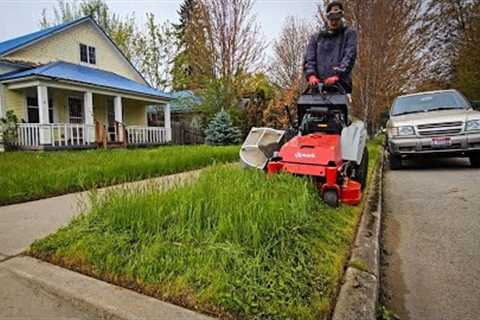 He Was EMBARRASSED By His TALL Yard So I MOWED &amp; EDGED It To Perfection
