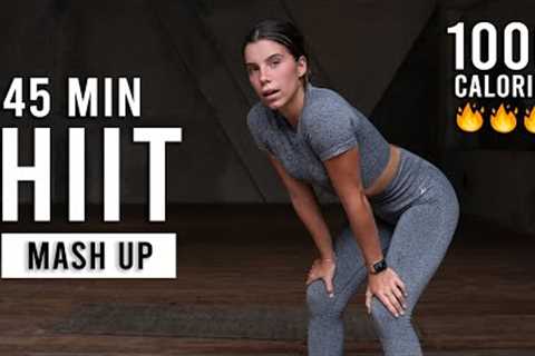 Burn 1000 Calories with this 45 MIN CARDIO HIIT Workout (Full Body, No Equipment, No Repeats)