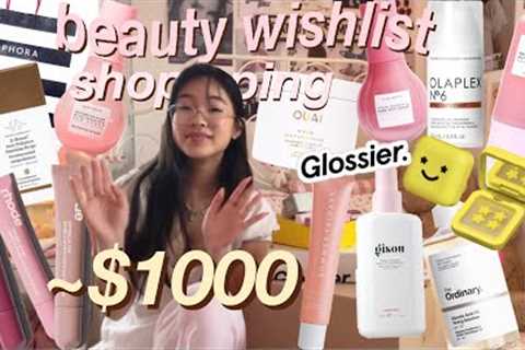 ~$1000 BUYING MY BEAUTY WISHLIST + HAUL🎀 online viral self care shopping (sephora, rhode,..