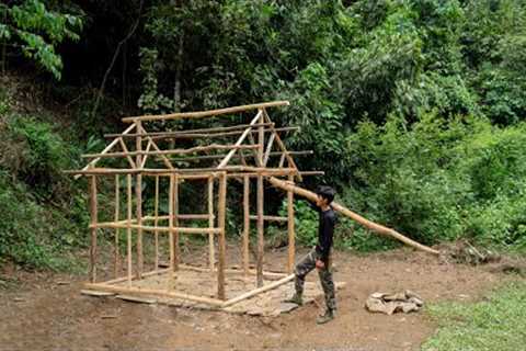 30 Days Alone in the Forest. Building a Wooden House, Survival Cabin in the Wilderness | Ep2