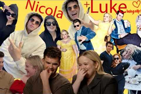 Nicola Coughlan and Luke Newton being silly billies