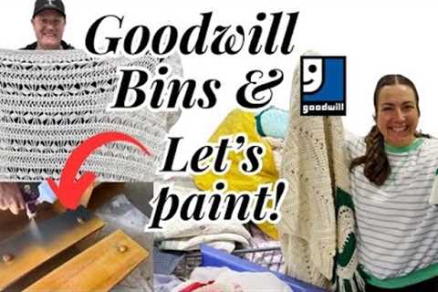 Thrift with us at the Goodwill Bins - Thrifting for Resell and Lets Paint a thrifted Dresser!