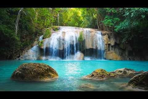 Soothing Headache, Migraine, Pain and Anxiety Relief - Gentle Waterfall, Open Heart Music, Helios 4K