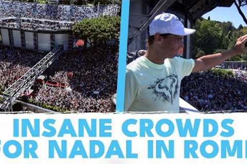 Epic Scenes! Massive Crowds in Rome For Rafael Nadal 💚🤍❤️