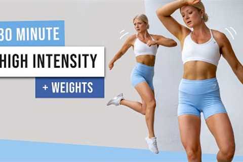 30 MIN FULL BODY HIIT + STRENGTH Workout - With Weights - Get Strong, Burn Fat, No Repeat