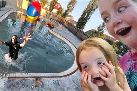 we made a SKATE PARK SWiMMiNG POOL!!  backyard water surprise &amp; slip n slide with Adley Niko..