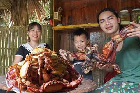 After heavy rain, we found a lot of stone crabs, farm life, SURVIVAL ALONE