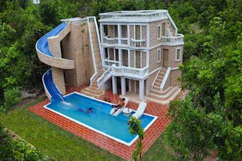 [Full Video] Build Creative Water Slide Park To Underground Swimming Pool &amp; Beautiful  Villa..
