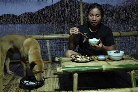 Heavy Rain on River, Making Bamboo Tables, Animal Care, Cooking, River Survival | EP.353