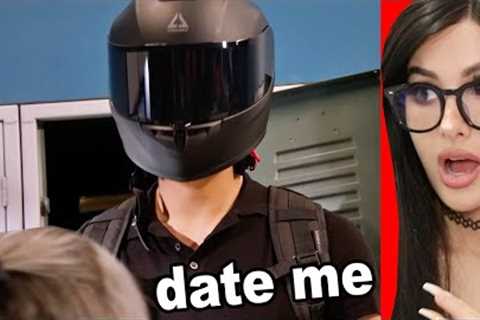 Rich Boy Wears Helmet At School To Avoid Girls