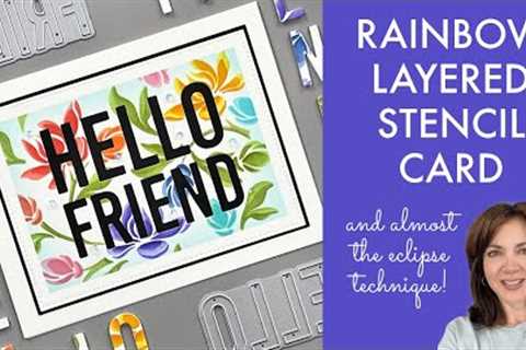 Rainbow Layered Stencil Card