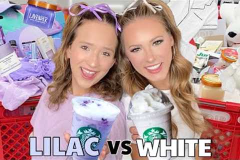 LILAC 🦄🍬💜 VS WHITE ☁️🐚🤍 TARGET SHOPPING CHALLENGE