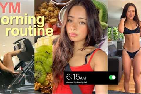 my gym morning routine | workouts, what i eat,  healthy habits