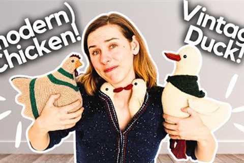 i’m not ok. so I knit an emotional support chicken (and vintage duck!)