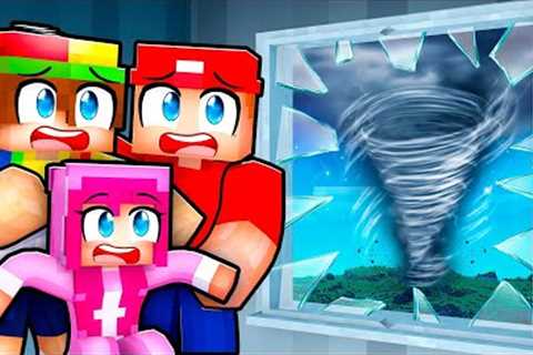 We Survived A TORNADO In Minecraft!