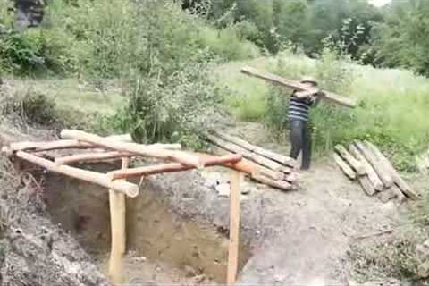 I Building Warm Shelter for Survival in Wild Woods  from Start to Finish  House Undeground | ASMR