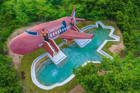 We Built The Most Beautiful Private Jet House Villa Around Swimming Pool, JungleSurvivalAirline
