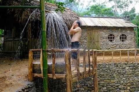 PRIMITIVE SKILLS: expand the yard | Make shower by Bamboo, Outdoor shower