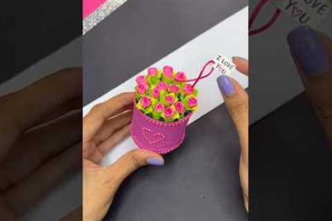 DIY Mini Flower Bouquet Idea 💐😍 #shorts #diy #handmade #craft #tutorial #gift #creative #art