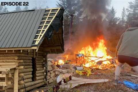 FIRE DISASTER on Off-Grid Homestead Log Cabin Build |EP22|