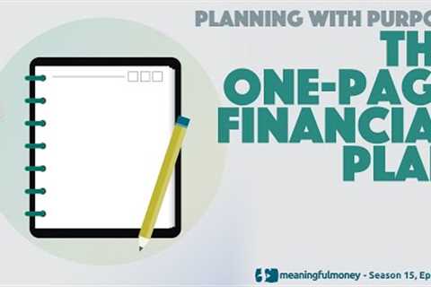 The One-Page Financial Plan