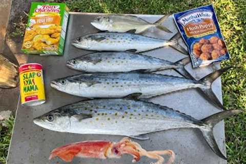 Squid and Spanish Mackerel Catch n' Cook on a Florida Pier!