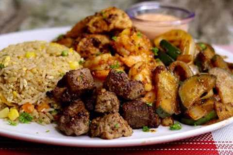 Steak, Shrimp and Chicken Hibachi Recipe | How to Make Hibachi Dinner at Home