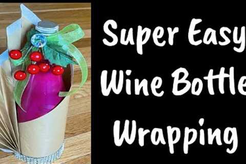 How To Gift Wrap Wine Bottle At Home Simply Easy/DIY Wine Bottle Wrapping For Christmas Gift Crafts