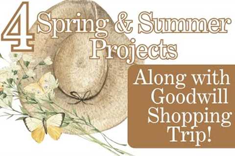 4 DIY Spring Decor Projects Using Thrift &amp; Dollar Store Finds! Goodwill Shopping Trip #diy