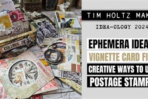 EPHEMERA IDEAS! CREATIVE WAYS TO USE POSTAGE STAMPS - VIGNETTE CARD FILE [TIM HOLTZ IDEA-OLOGY]