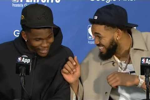 Anthony Edwards and KAT hilarious postgame interview after Game 7 win vs Nuggets