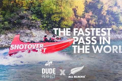 FASTEST Rugby Pass EVER?! 😲  Dude Perfect &amp; All Blacks