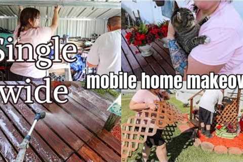 SINGLE WIDE MOBILE HOME MAKEOVER // OUTDOOR UPDATES // DIY PROJECTS // HOMEMAKING