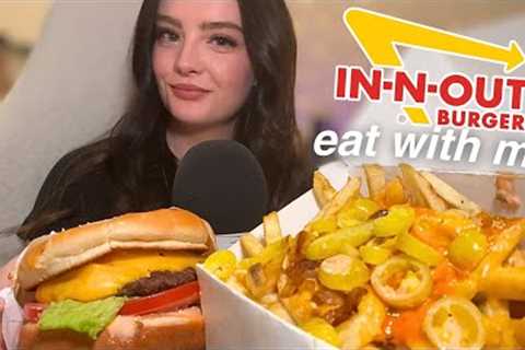 ASMR mukbang 🍔 in n' out cheeseburger &amp; animal style fries