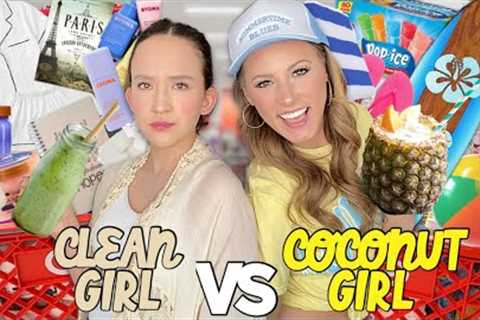 CLEAN GIRL ☁️✨🧴 VS COCONUT GIRL 🐚☀️👙 TARGET SHOPPING CHALLENGE