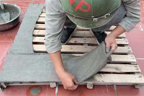 Amazing Ideas / Build a 2-storey Waterfall at home from Wooden Pallet and Cement