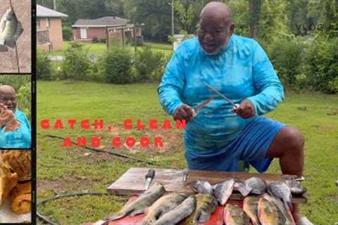 CATCH, CLEAN AND COOK BLUE TILAPIA FISH #fypyoutube #fishing #catchandcook #tilapia #explorepage