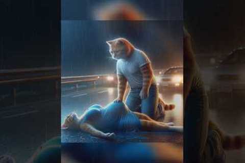 A family of three who survived a disaster. #cat #funny #short