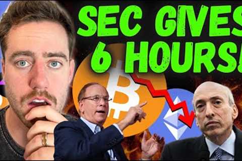 SEC JUST DELAYED ETHEREUM ETF! BITCOIN FALLING BUT DON'T FALL FOR IT!