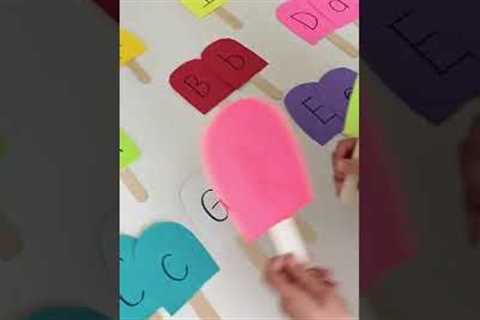 popsicle letter matching #diy #ideas #crafts #hobbies #kidscraft