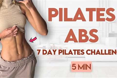 5 min Pilates Tight Flat Stomach (Abs Burn) | At Home Workout