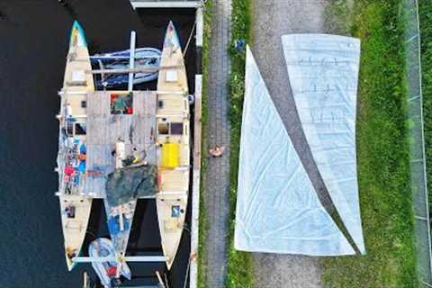 My Ocean-Going Catamaran Gets Sails!
