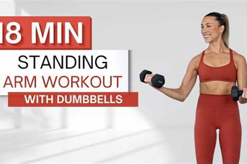 18 min STANDING ARM WORKOUT | With Dumbbells | Upper Body | No Pushups