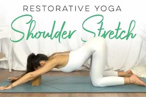 Restorative Yoga Shoulder Stretches For Tension | Beginners Yoga