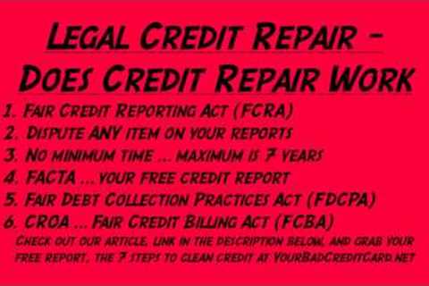 Legal Credit Repair - Does Credit Repair Work