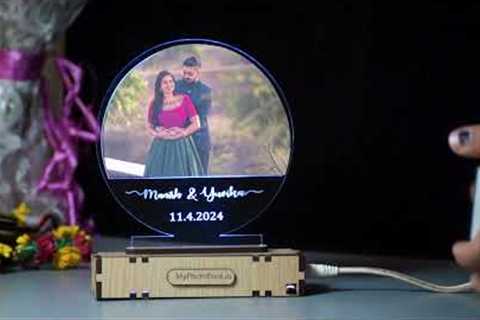 Personalized Circlular Light Acrylic Lamp, Valentines Day Gift, Couple Gift, Custom Name Desk Lamp